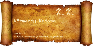 Körmendy Kadosa névjegykártya